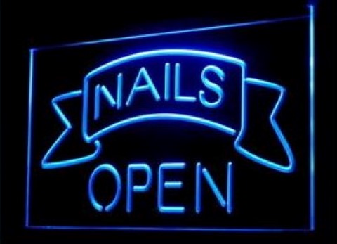 Nails Open Beauty Salon Manicure LED Neon Sign